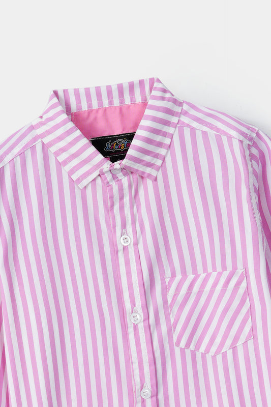 Boys' Striped Casual Shirt – 100% Cotton, Long Sleeve, Button-Down, Stylish & Comfortable
