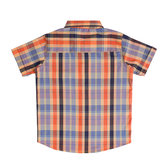 Boys' Checkered Casual Shirt – 100% Cotton, Short Sleeve, Button-Up – Ideal for Pakistan's Climate