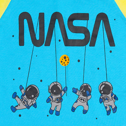 NASA Raglan T-Shirt – Sky Blue Cotton Tee for Space Enthusiasts
