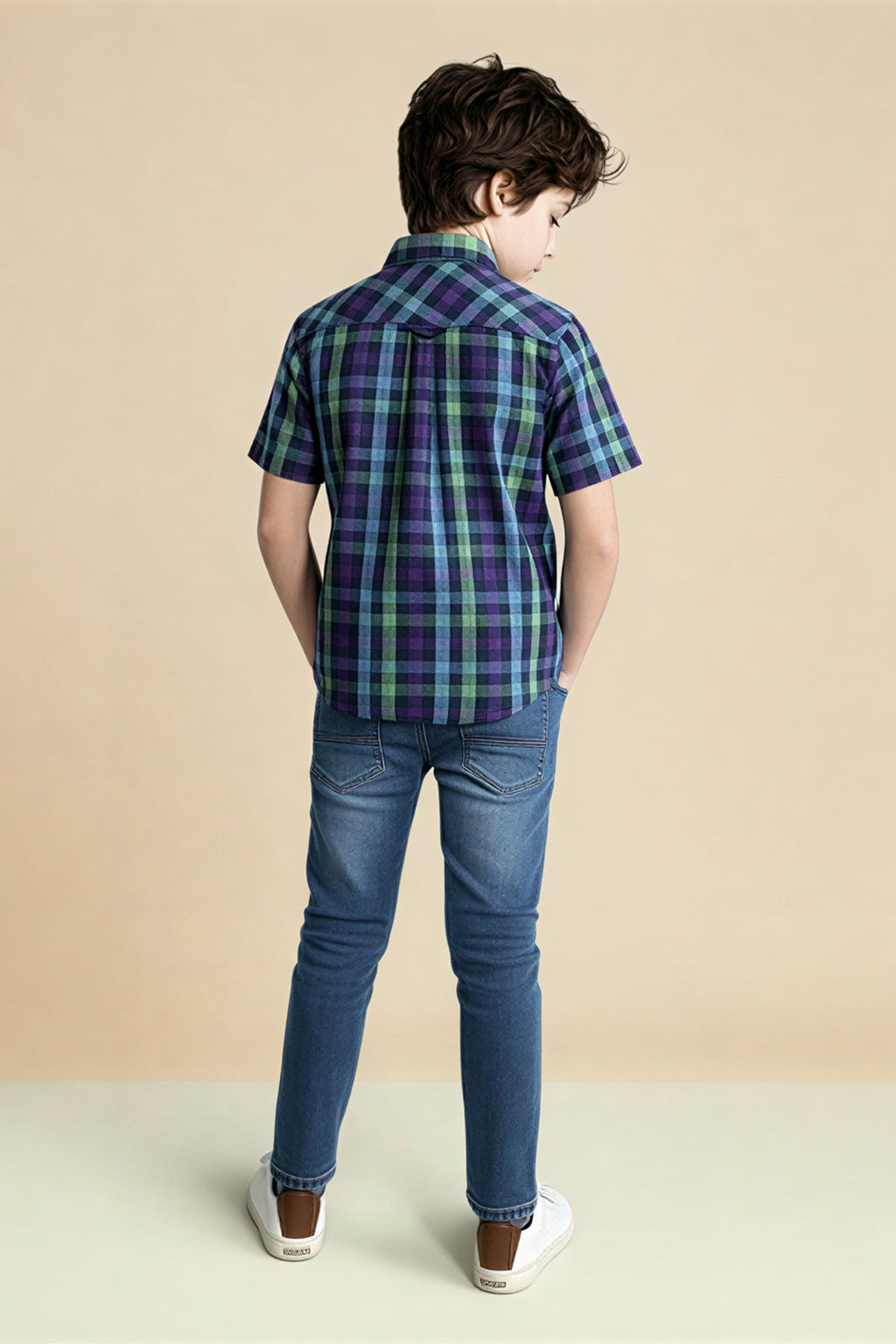 Button Down Multicolor Checkered Shirt