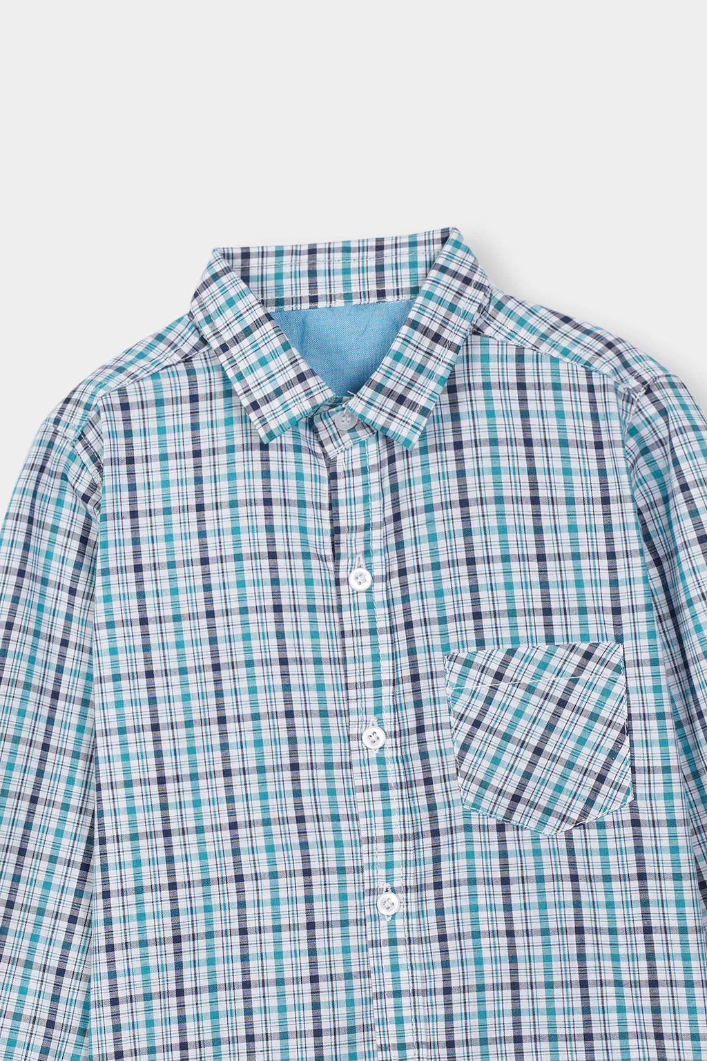 Boys' Checkered Casual Shirt – 100% Cotton, Long Sleeve, Button-Down, Stylish, Comfortable and Trendy