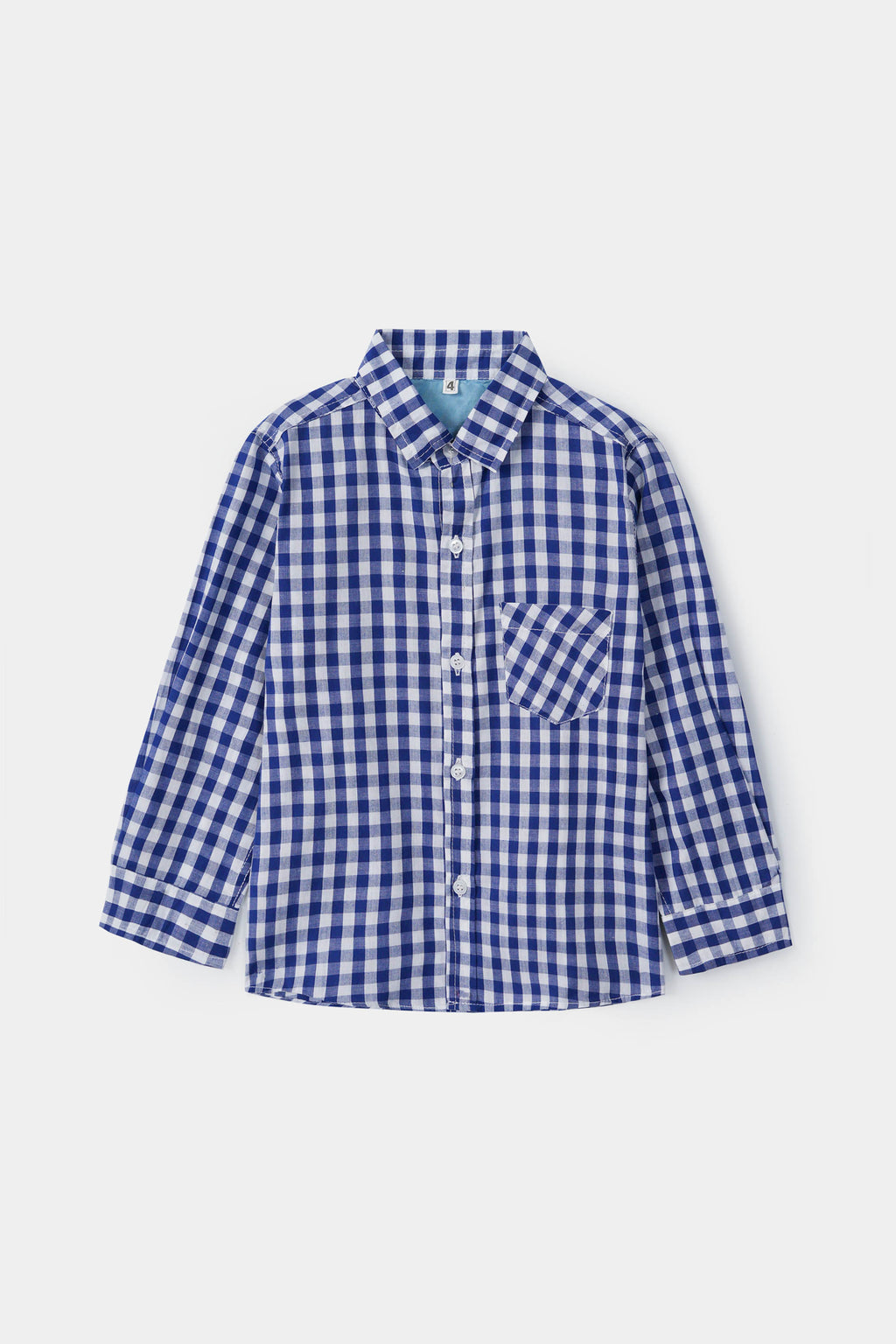 Boys' Checkered Casual Shirt – 100% Cotton, Long Sleeve, Button-Down, Stylish & Comfortable