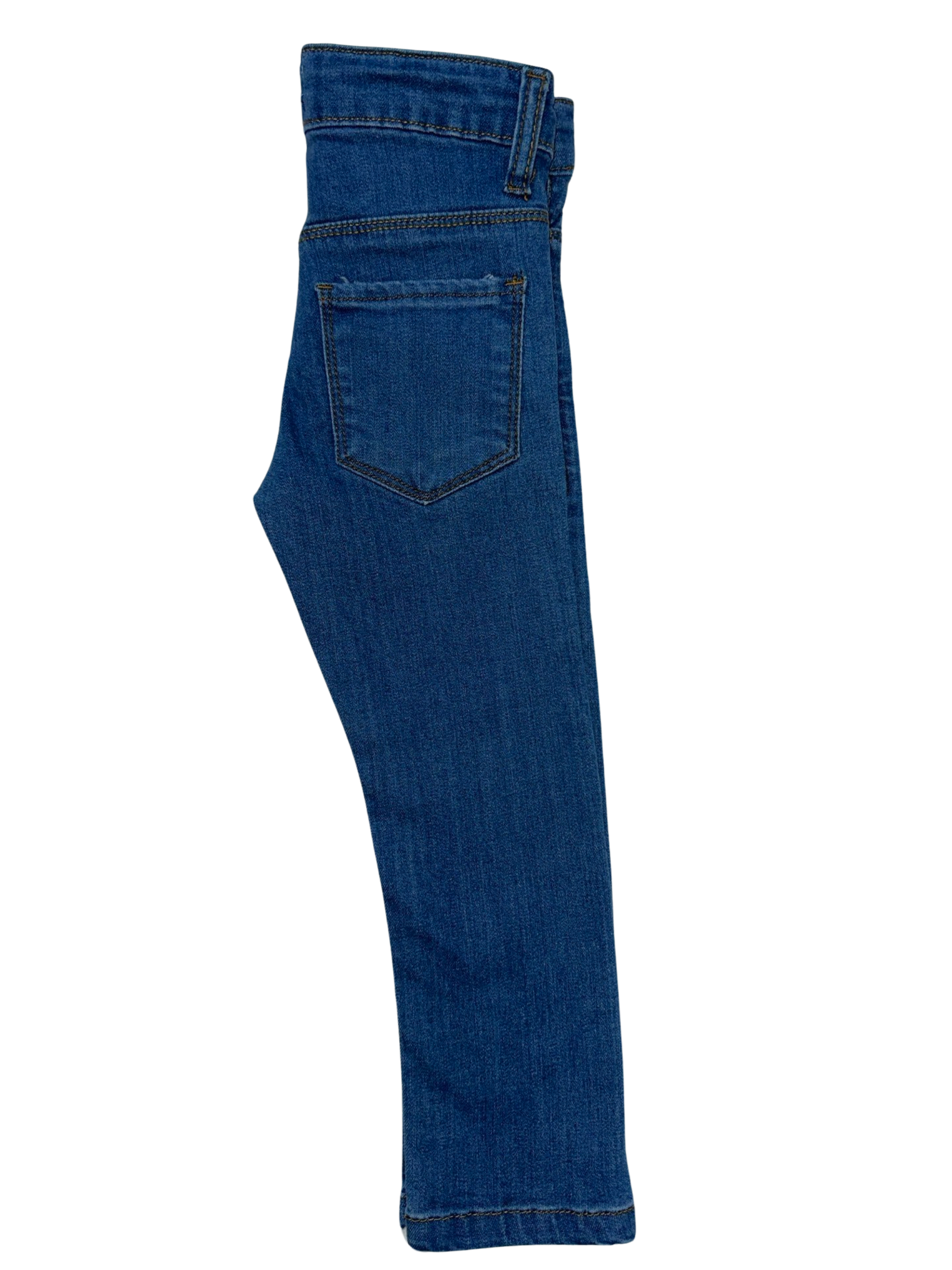 Girls' Mid Wash Blue Embroidered Power Stretch Denim Jeans – Trendy & Comfortable