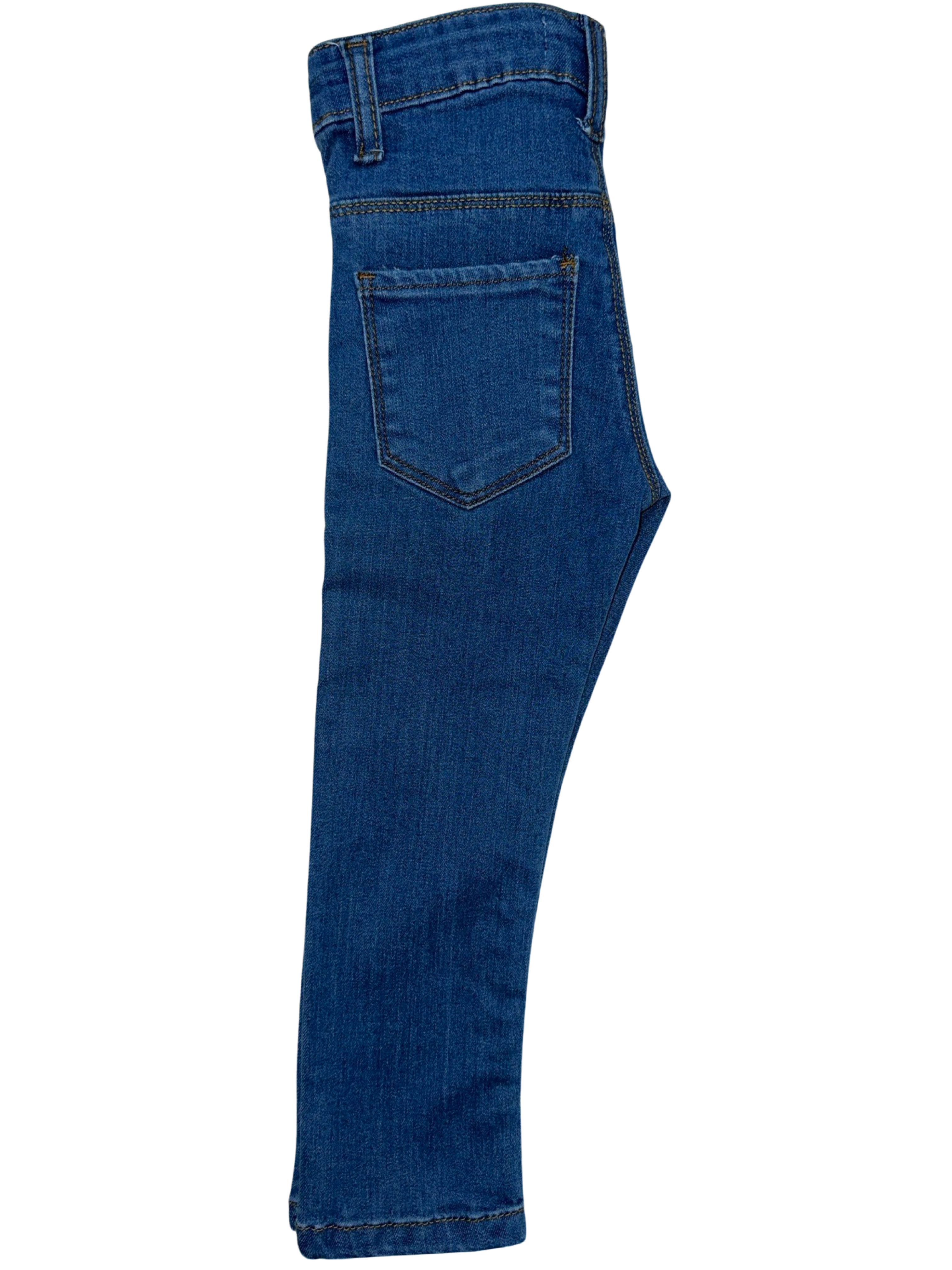 Girls' Mid Wash Blue Embroidered Power Stretch Denim Jeans – Trendy & Comfortable