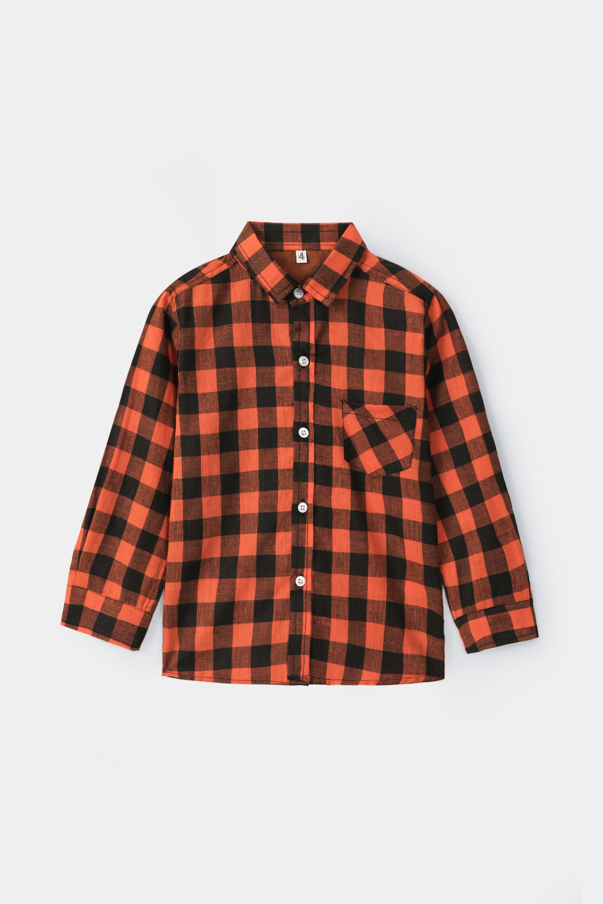 Boys' Checkered Casual Shirt – 100% Cotton, Long Sleeve, Button-Down, Stylish, Comfortable & Trendy
