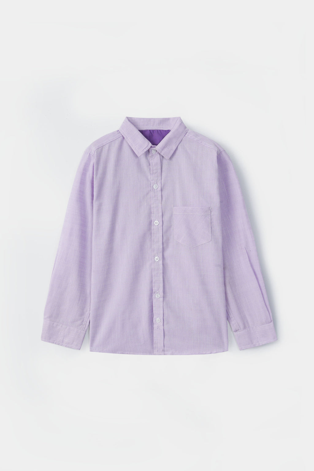 Boys' Plain Casual Shirt – 100% Cotton, Long Sleeve, Button-Down, Stylish, Comfortable & Trendy