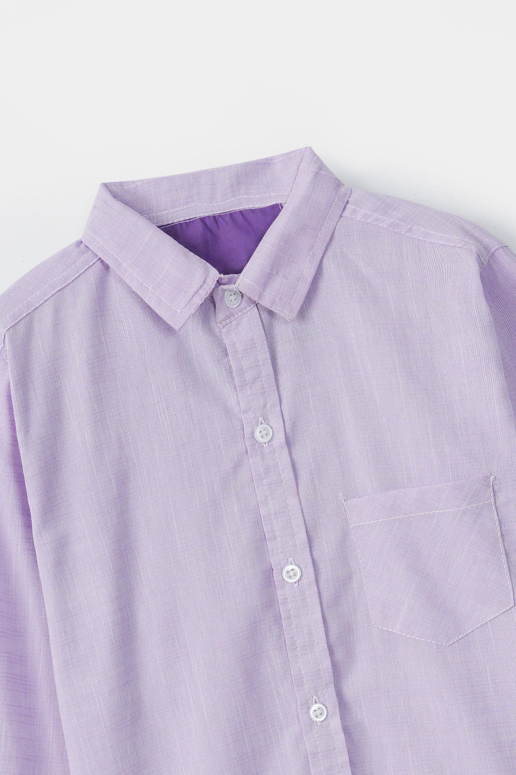 Boys' Plain Casual Shirt – 100% Cotton, Long Sleeve, Button-Down, Stylish, Comfortable & Trendy