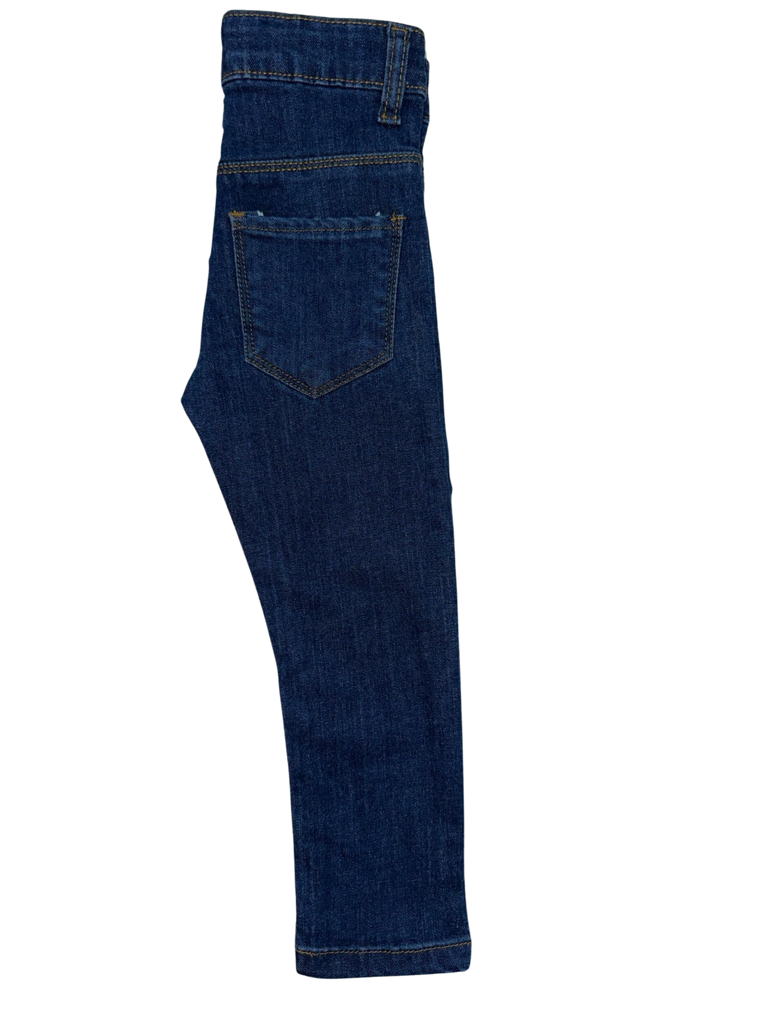 Girls' Dark Wash Blue Embroidered Power Stretch Denim Jeans – Stylish & Comfortable