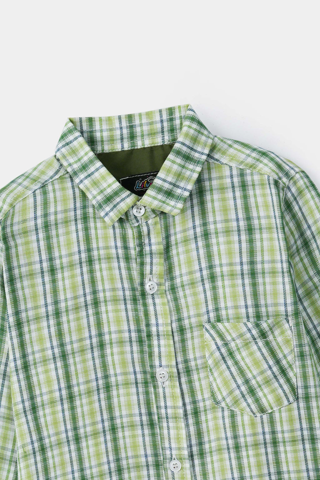 Boys' Checkered Casual Shirt – 100% Cotton, Long Sleeve, Button-Down, Stylish & Comfortable