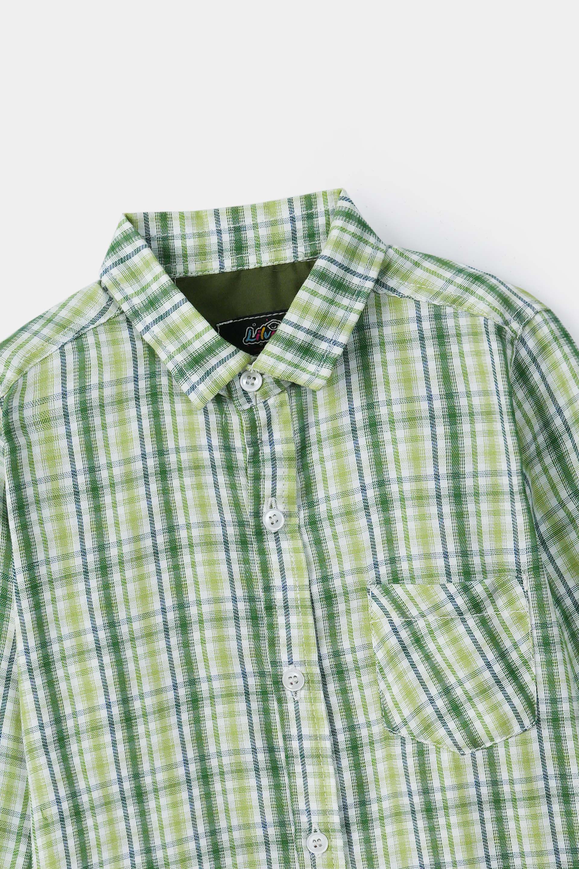 Boys' Checkered Casual Shirt – 100% Cotton, Long Sleeve, Button-Down, Stylish & Comfortable