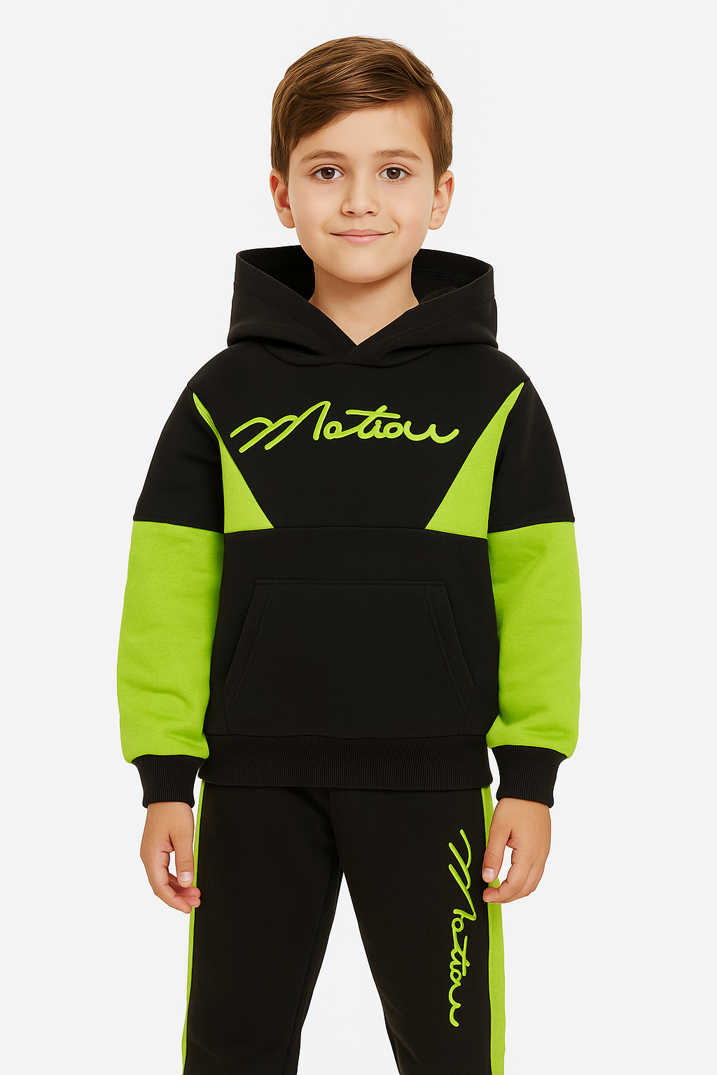 BLACK & LIGHT GREEN TRACKSUIT