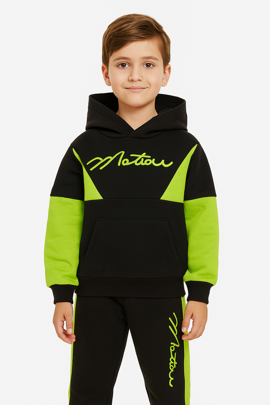 BLACK & LIGHT GREEN TRACKSUIT