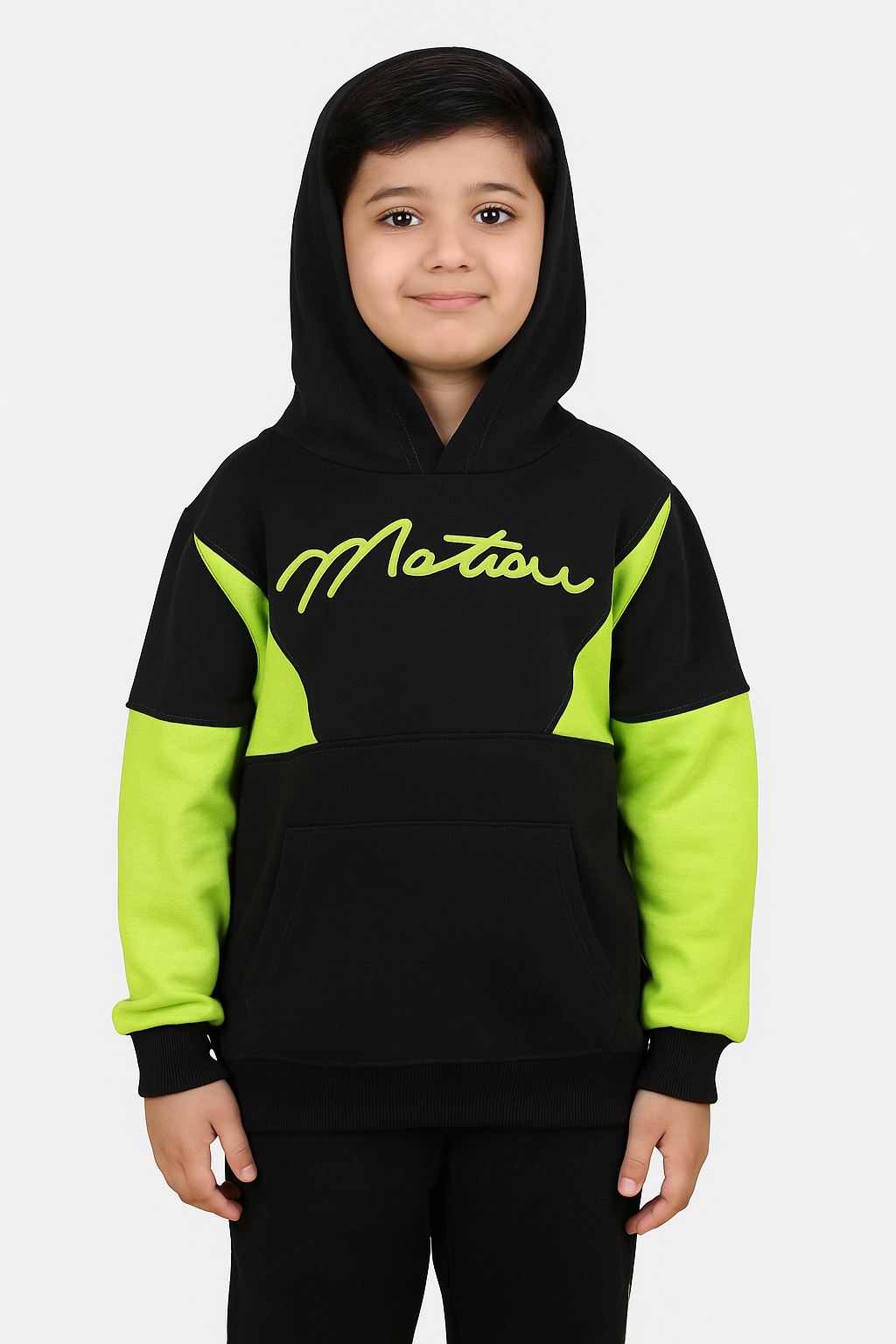 BLACK & LIGHT GREEN TRACKSUIT