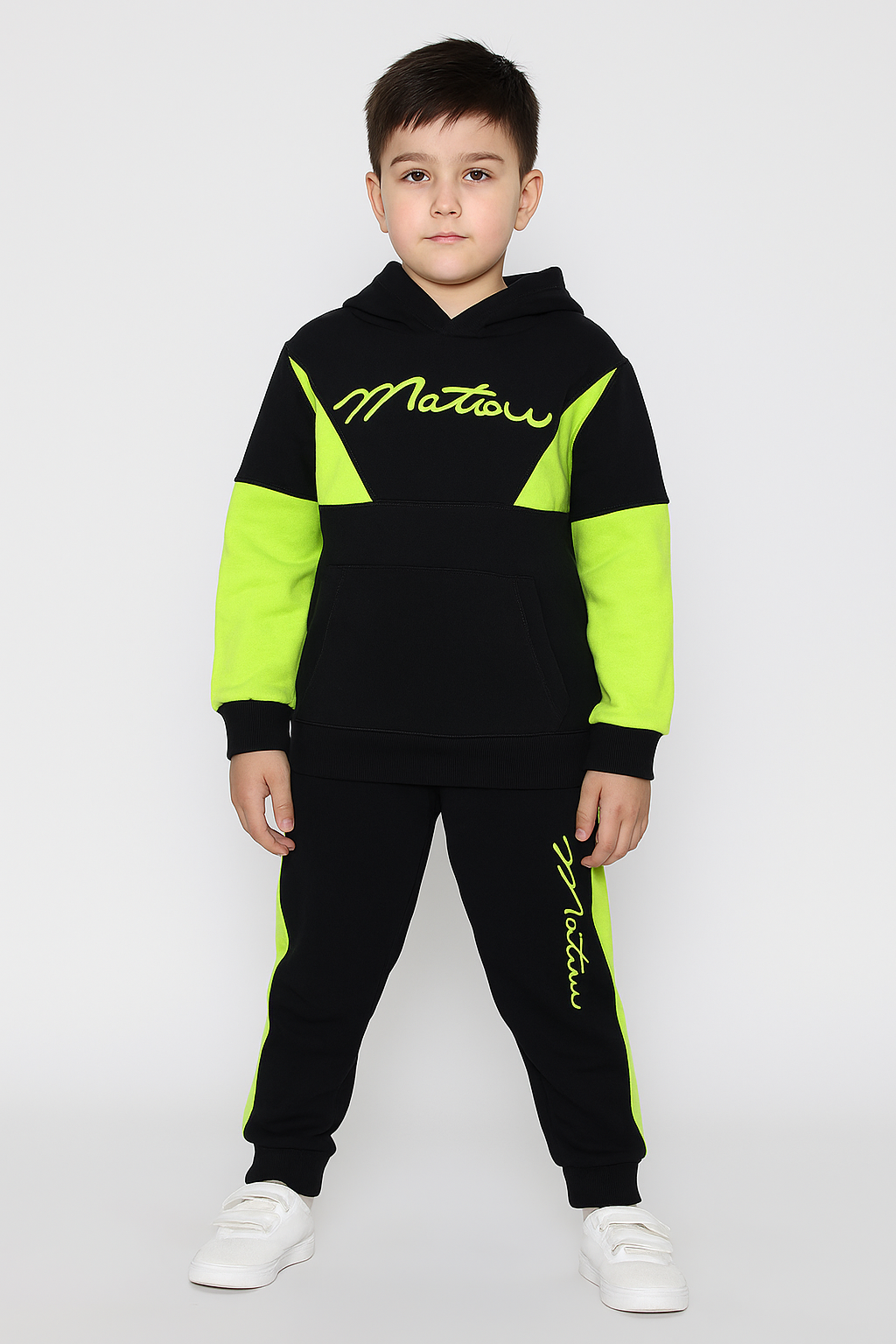 BLACK & LIGHT GREEN TRACKSUIT