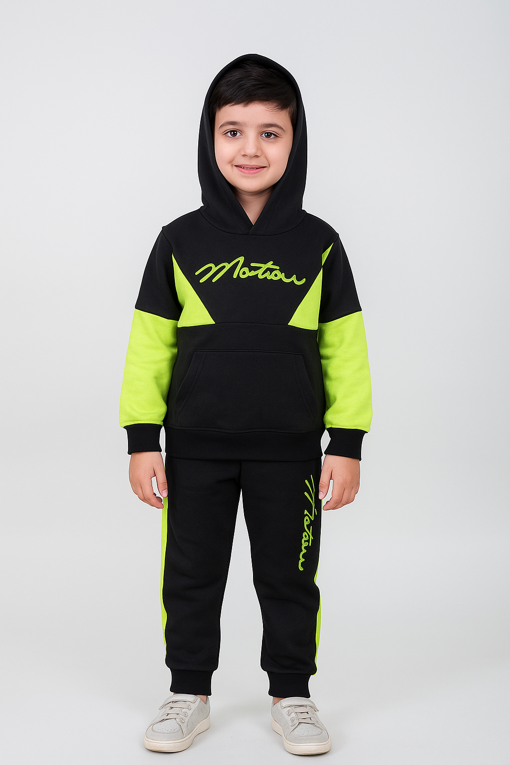 BLACK & LIGHT GREEN TRACKSUIT