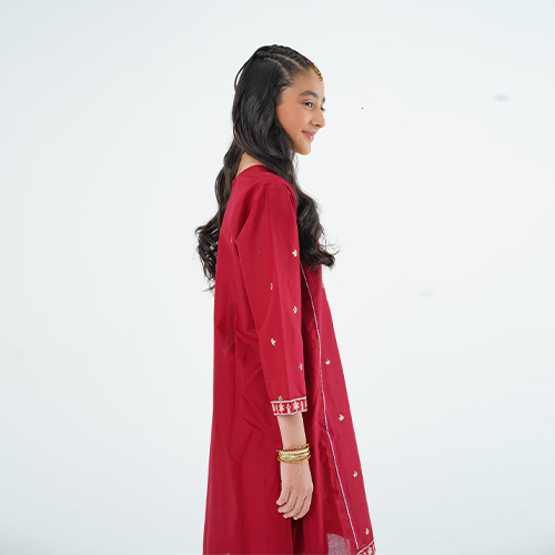 Girls' 'Nayab' Dress – Stylish Embroidered Lawn Outfit for Eid, Weddings & Special Events