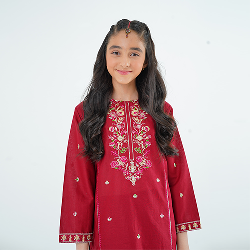Girls' 'Nayab' Dress – Stylish Embroidered Lawn Outfit for Eid, Weddings & Special Events