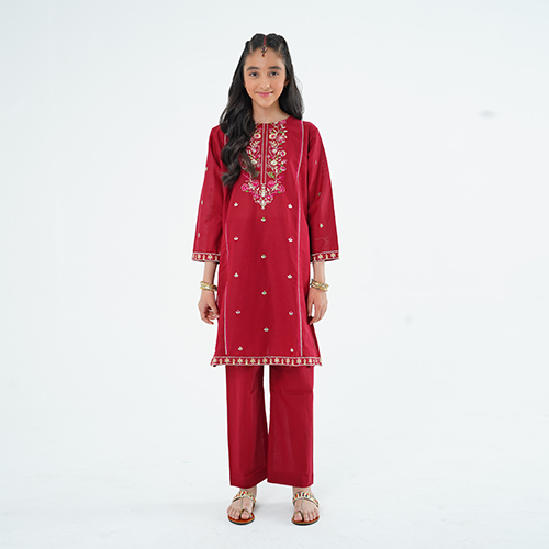 Girls' 'Nayab' Dress – Stylish Embroidered Lawn Outfit for Eid, Weddings & Special Events