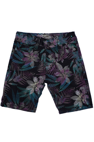 TWILL PRINTED SHORT FOR BOYS BLACK PRINTED BLACK