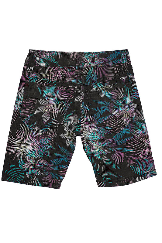 TWILL PRINTED SHORT FOR BOYS BLACK PRINTED BLACK