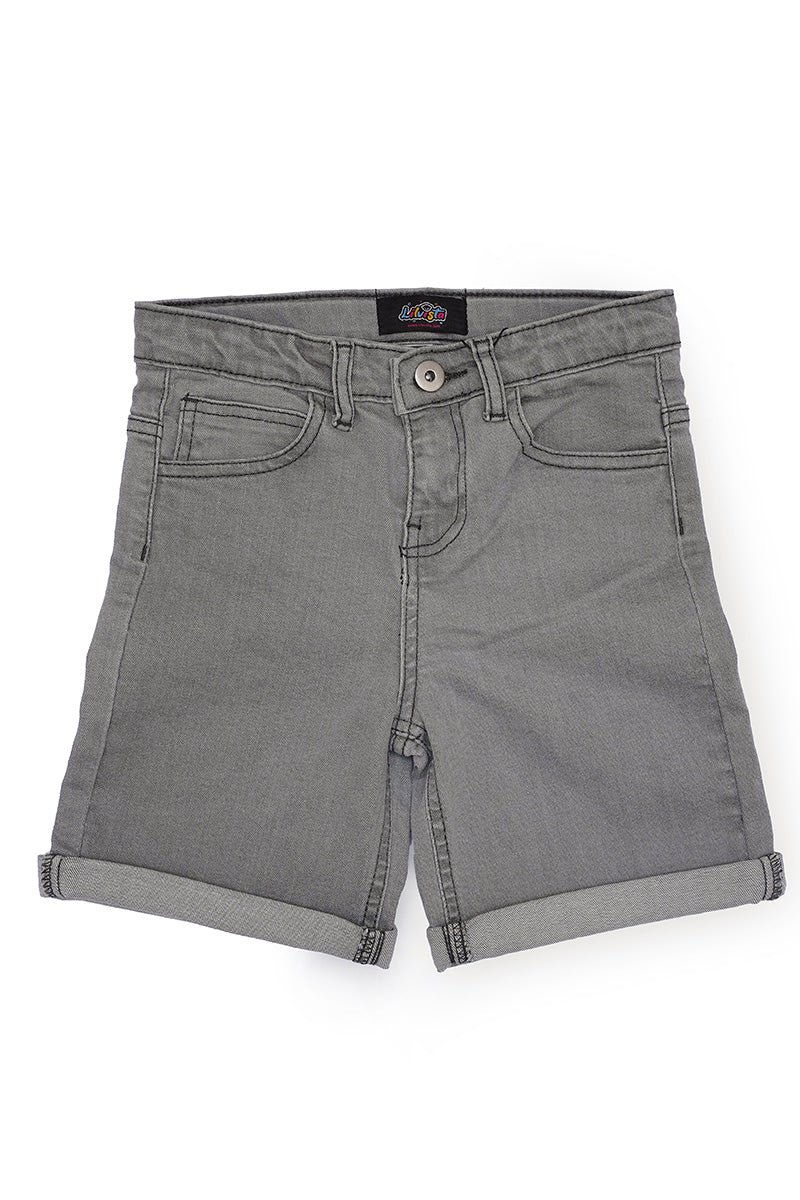 DENIM SHORT FOR BOYS LIGHT GREY