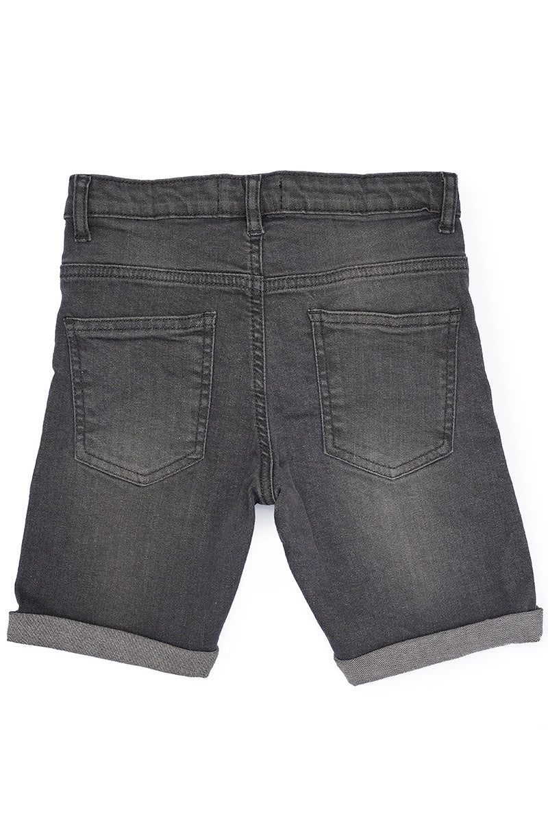 DENIM SHORT FOR BOYS DARK GREY