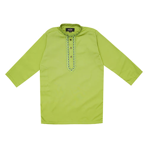 MEHNDI GREEN COLOR EMBRIODED KURTA WITH WHITE TROUSER