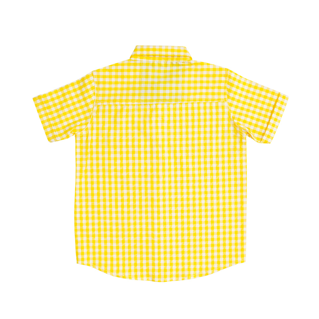 Boys' Checkered Casual Shirt – Cotton, Short Sleeve, Button-Up, Breathable Fabric