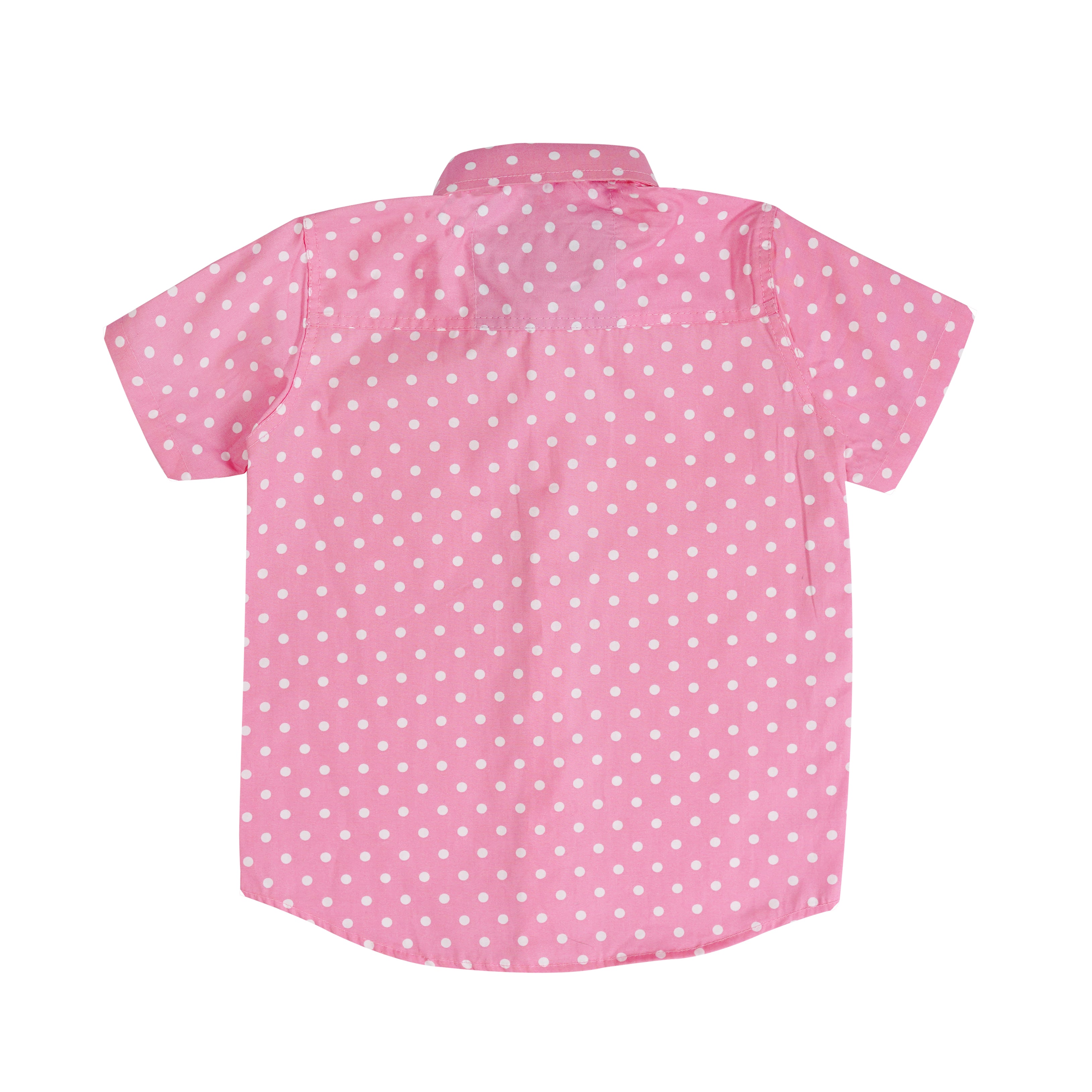Boys' Printed Cotton Shirt – Tea Pink, Short Sleeve, Button-Up, Stylish & Comfortable