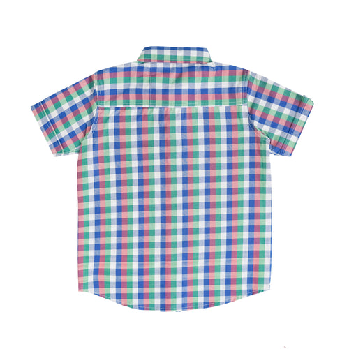 Boys' Checkered Casual Shirt – 100% Cotton, Short Sleeve, Button-Up, Stylish & Comfortable