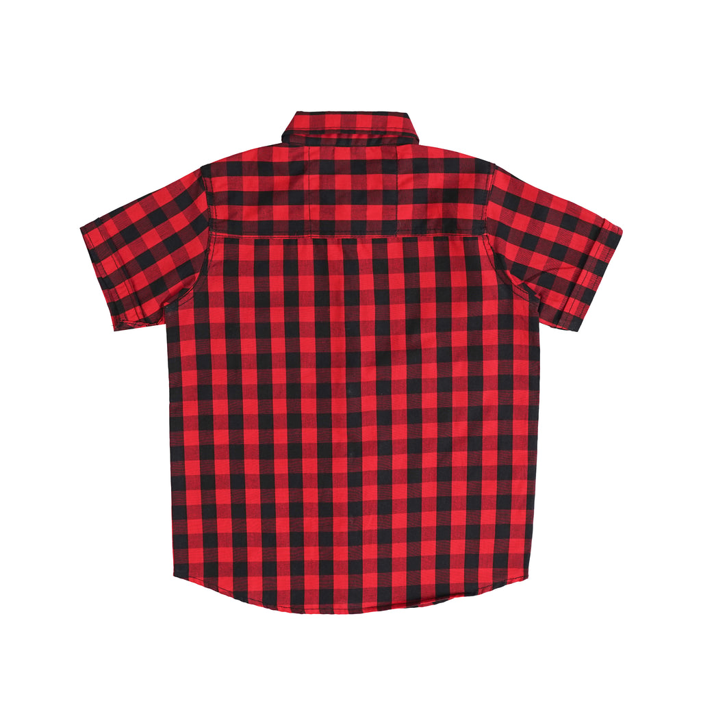 Boys' Checkered Casual Shirt – 100% Cotton, Short Sleeve, Button-Up, Trendy & Comfortable