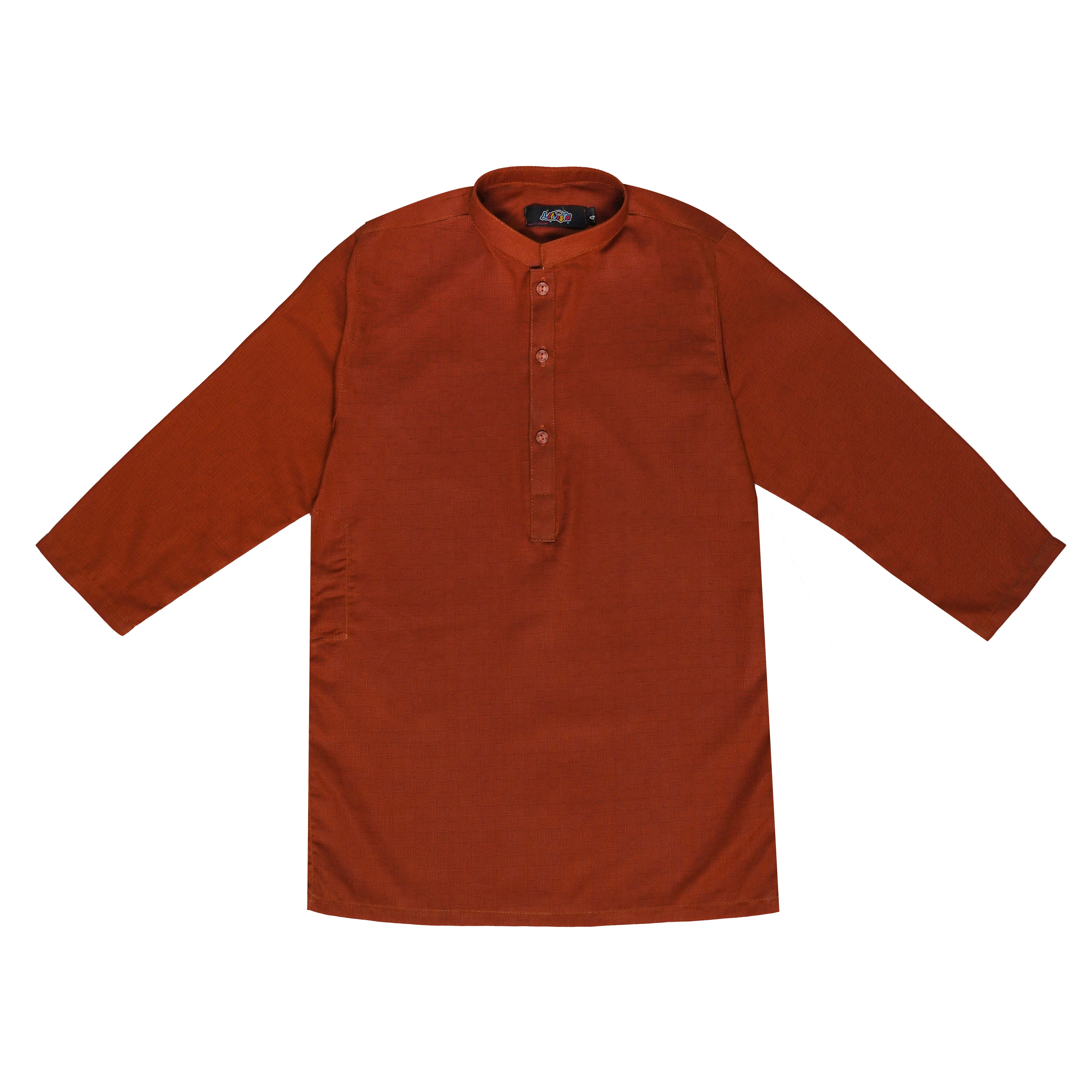 Copper Jacquard Kurta with White Trouser – Elegant Cotton Outfit for Special Occasions
