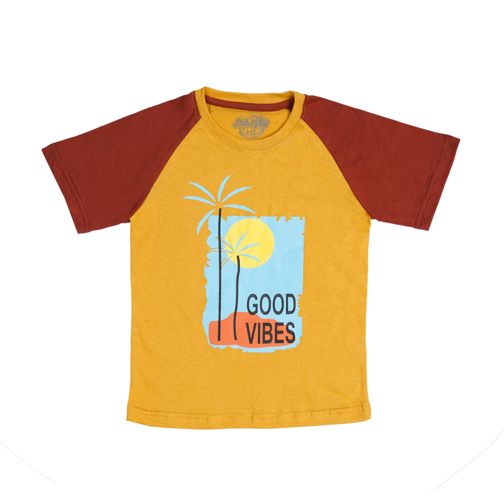 GOOD WIBES PRINTED RAGLAN T-SHIRT